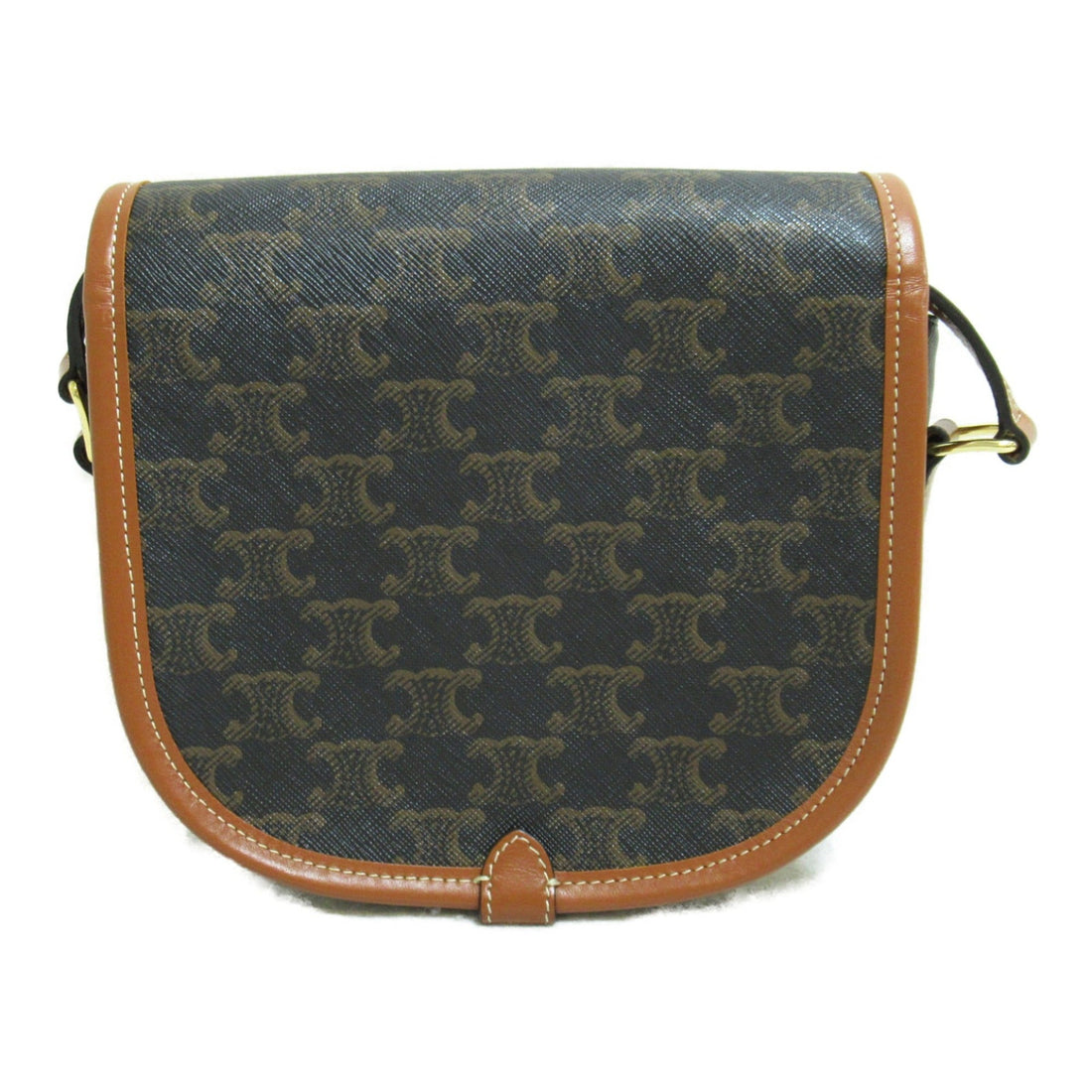 Celine Shoulder Bag Black Brown PVC coated canvas