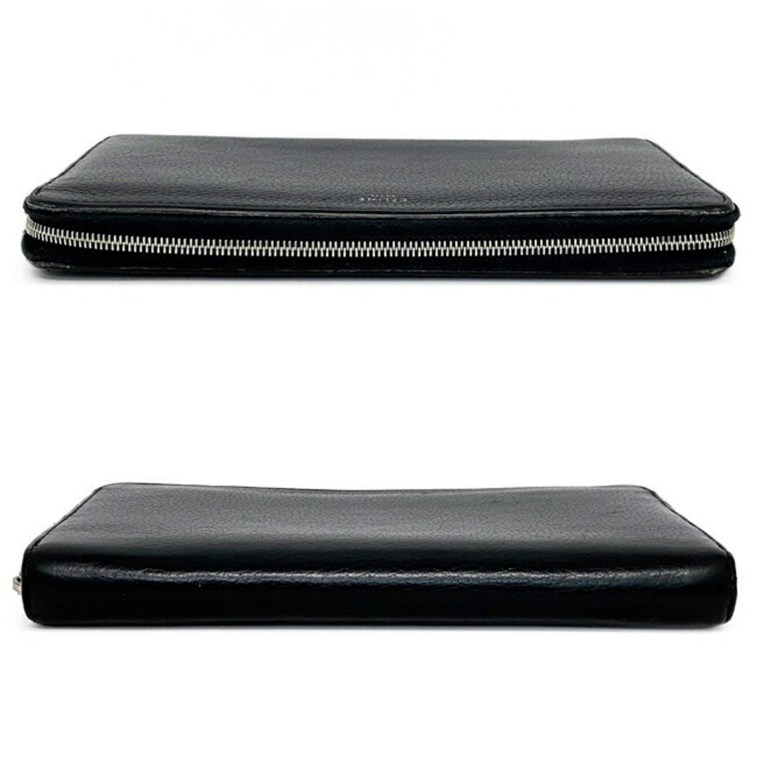 Celine Round Wallet Black Silver Yellow W TN 0174 Leather Celine Ladies Card