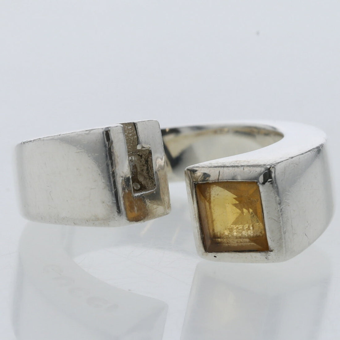 Gucci Ring Spiral Color Stone Yellow Silver 925 No. 9 Ladies GUCCI