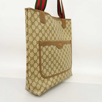 GUCCIAuth  Sherry Line Tote Bag 39 02 003 Women's GG Supreme,Leather Beige,Brown