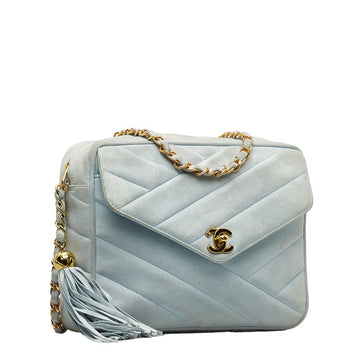 Chanel CC Suede Camera Bag  Suede Shoulder Bag in Fair condition