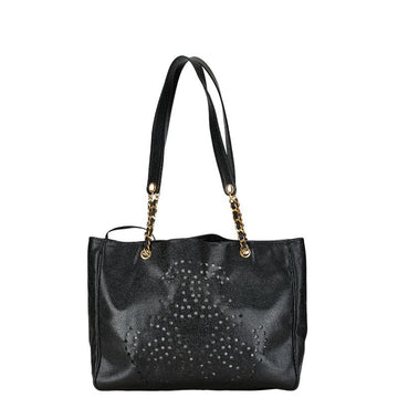 Chanel Caviar Leather Chain Tote Bag Leather Tote Bag in Good condition