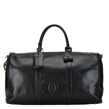 Chanel CC Caviar Travel Bag Leather Travel Bag in Good condition