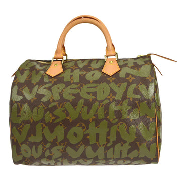 LOUIS VUITTON? SPEEDY 30 HANDBAG KHAKI MONOGRAM GRAFFITI M92194 16675