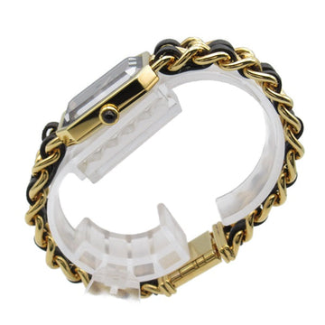 Chanel  CHANEL Premiere L Women's Wrist Watch H0001, Quartz, Gold Plated with Leather Strap, Used - CC Design Metal Other H0001 in Excellent condition