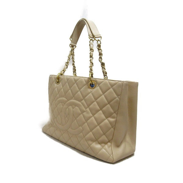 Chanel CC Caviar Grand Shopping Tote Leather Tote Bag in Good condition
