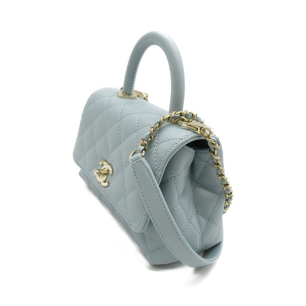 Chanel CC Caviar Quilted Small Handle Flap Bag Leather Crossbody Bag AS2215 in Excellent condition