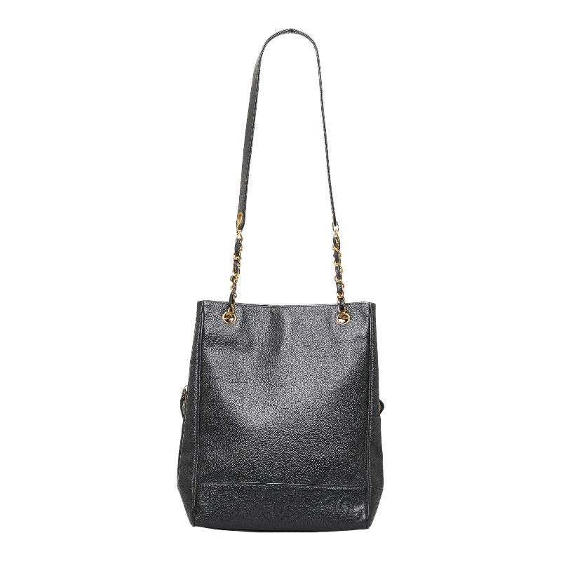 Chanel Triple CC Caviar Tote Bag Leather Tote Bag in Good condition