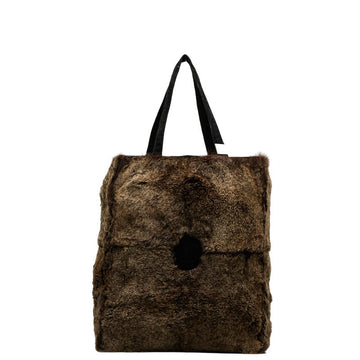 Chanel CC Lapin Fur Tote Bag  Natural Material Tote Bag in Good condition