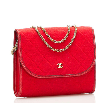 Chanel Quilted CC Cotton Flap Bag Cotton Shoulder Bag in Good condition