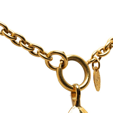 Chanel CC Diamond Frame Pendant Necklace Metal Necklace in Good condition