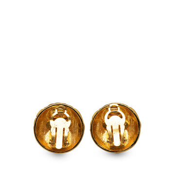 Chanel CC Quilted Clip On Earrings Metal Earrings in Good condition