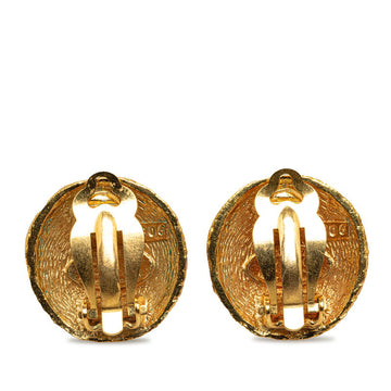 Chanel CC Clip On Earrings Metal Earrings in Good condition