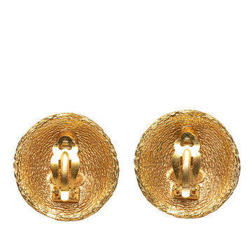 Chanel CC Clip On Earrings Metal Earrings in Good condition