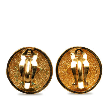Chanel CC Quilted Clip On Earrings Metal Earrings in Good condition