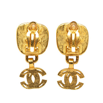 Chanel CC Stone Swing Earrings Metal Earrings in Good condition