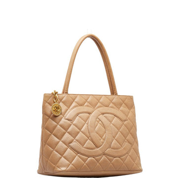 Chanel CC Caviar Medallion Tote Leather Tote Bag in Good condition