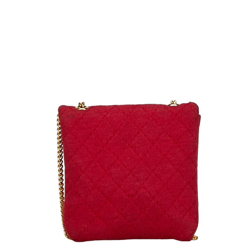 Chanel CC Quilted Cotton Mini Shoulder Bag Cotton Shoulder Bag in Good condition
