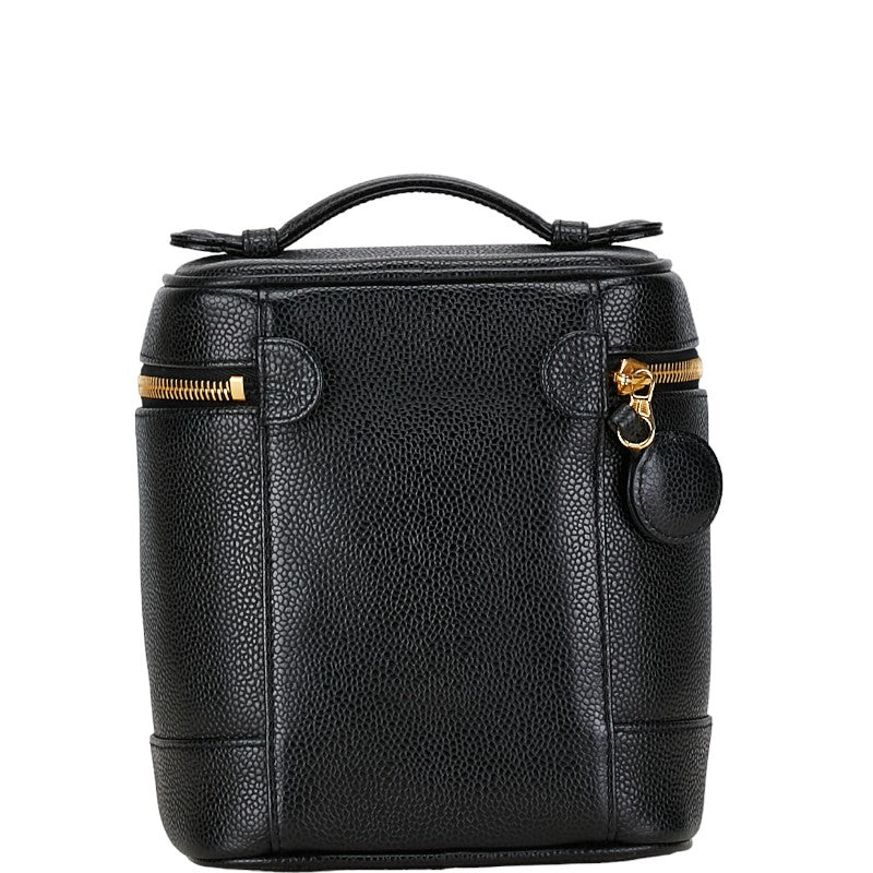 Chanel CC Caviar Vertical Vanity Case Leather Vanity Bag in Good condition