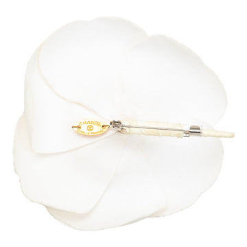 Chanel Camellia Flower Brooch Canvas Brooch in Good condition