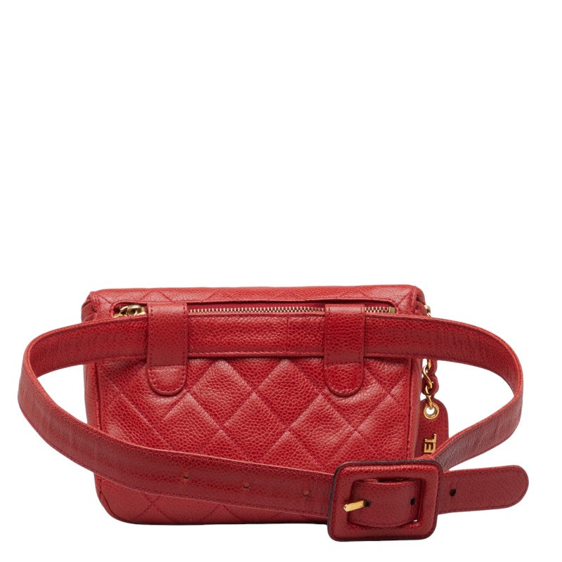 Chanel Quilted Caviar Belt Bag Leather Belt Bag in Good condition
