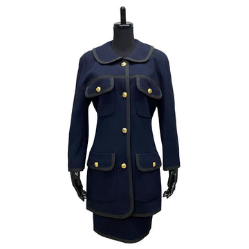 CHANEL setup wool Navy 40