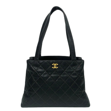 CHANEL Tote Bag Matt caviar skin black Matrasse