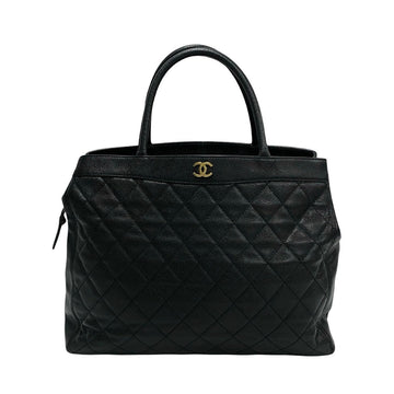 CHANEL Handbag Matt caviar skin black Matrasse