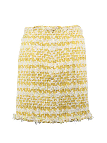 Chanel Yellow Tweed Mini Skirt.