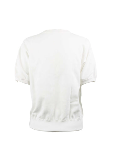Chanel White Bubble Short Sleeve Top.
