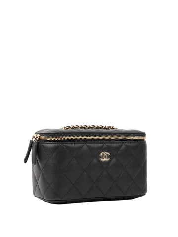 Chanel Black Caviar Vanity Case.