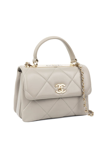 Chanel Pale Grey Trendy Bag.