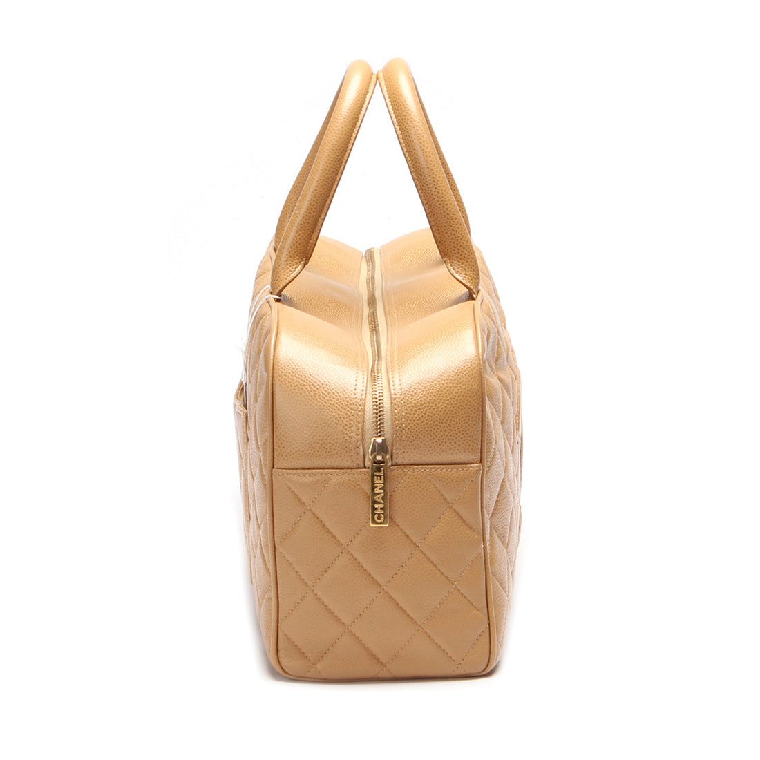 Chanel CC Quilted Caviar Boston Bag Leather Handbag in Good condition