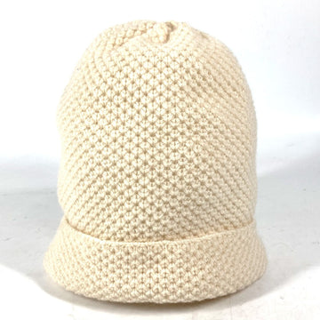 CHANEL Knit hat cashmere white 15B CC COCO Mark