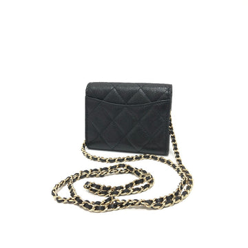 CHANEL Shoulder Bag AP0238 Caviar skin black COCO Mark Matrasse