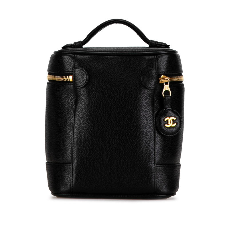 Chanel CC Caviar Vanity Case Leather Vanity Bag in Excellent condition