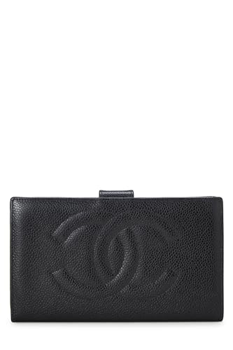 Chanel,  Black Caviar Timeless 'CC' Long Wallet, Black