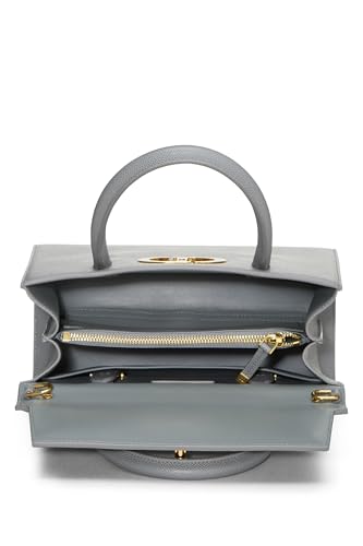 Dior, Grey Grained Calfskin St Honoré Tote Medium, Blue