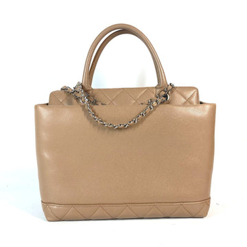 CHANEL Tote Bag Caviar skin beige CC COCO Mark