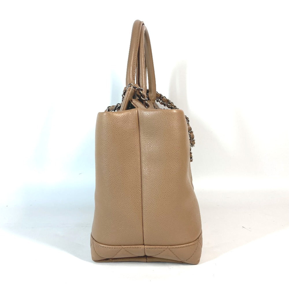 CHANEL Tote Bag Caviar skin beige CC COCO Mark