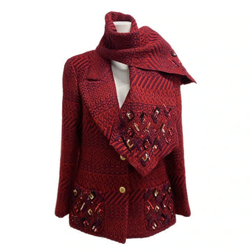 Chanel bordeaux wool jacket