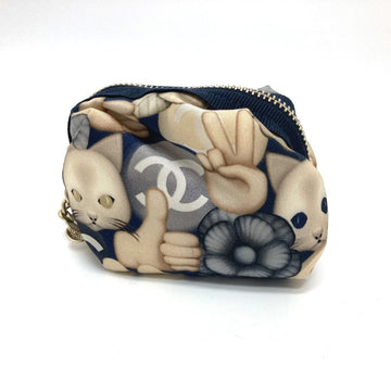 CHANEL Cosmetics Pouch Nylon multicolor Choupette Cat Print