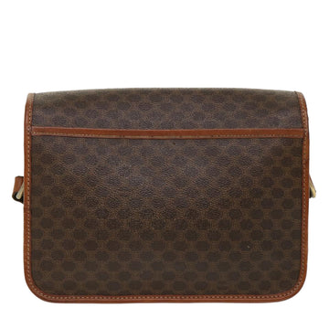 Celine Macadam Canvas Shoulder Bag PVC Leather Brown  39968