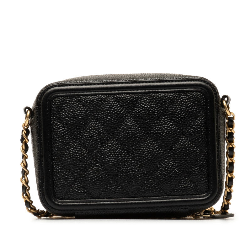 Chanel CC Caviar Filigree Vanity Bag  Leather Shoulder Bag in Excellent condition