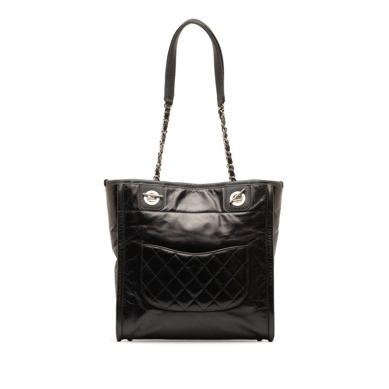 Chanel Leather Deauville Tote Bag Leather Tote Bag in Good condition