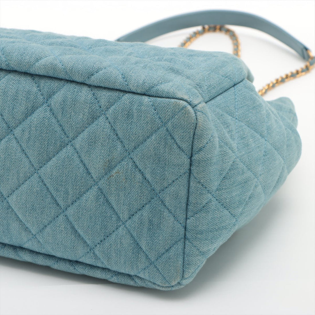 Chanel Matelasse Light Blue Denim Drawstring Bag