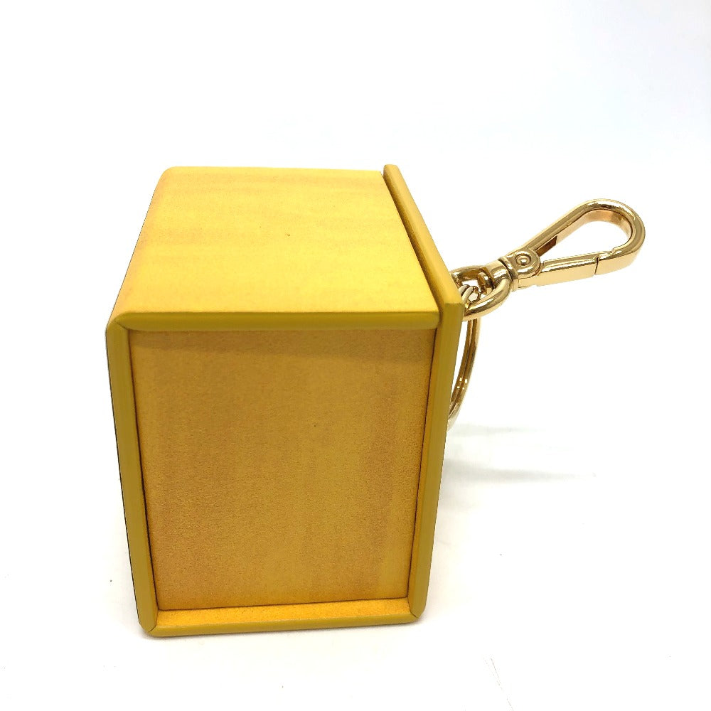 FENDI key ring 7AR894 leather yellow logo/accessories mini box Women