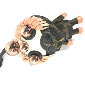 FENDI key ring canvas Brown Zucca Space monkey