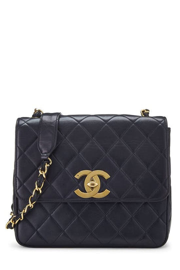 CHANEL,  Navy Quilted Lambskin Square Flap Medium, Navy