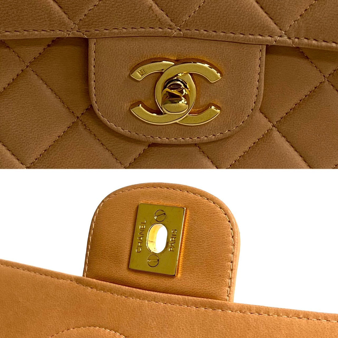 Chanel CC Matelasse Top Handle Bag Leather Handbag in Good condition